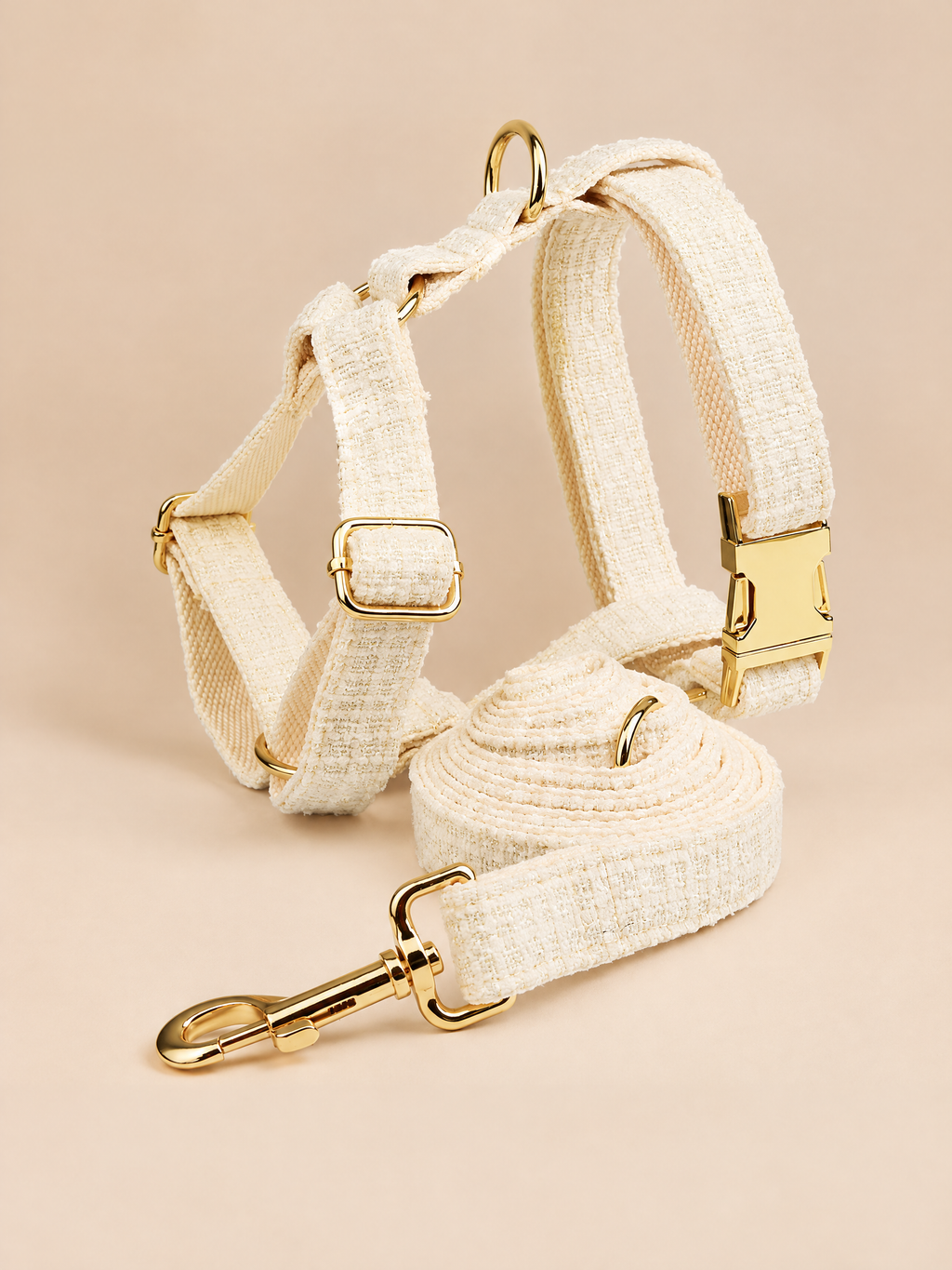 Luxury Tweed Dog Collar | White