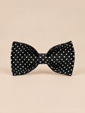 Polka Dot Dog Bow | Black