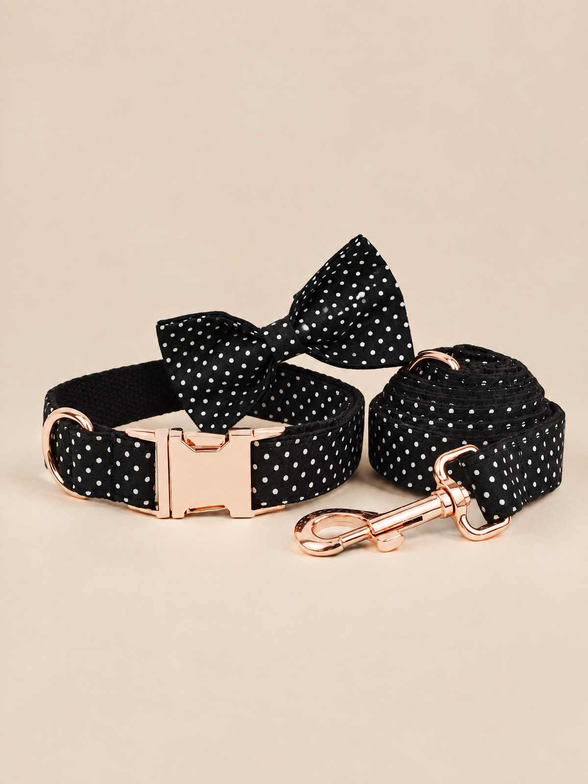 Polka Dot Dog Leash | Black