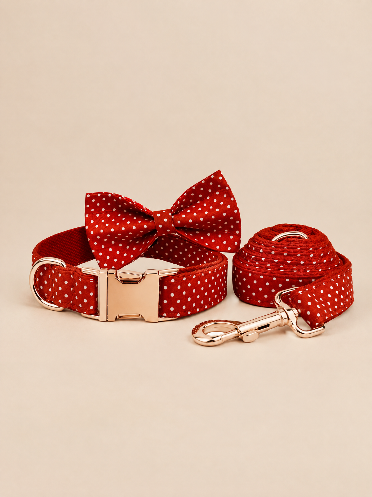 Polka Dot Dog Leash | Red