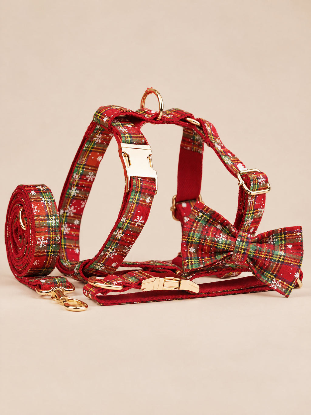 Christmas Plaid Snowflake Pet Collar