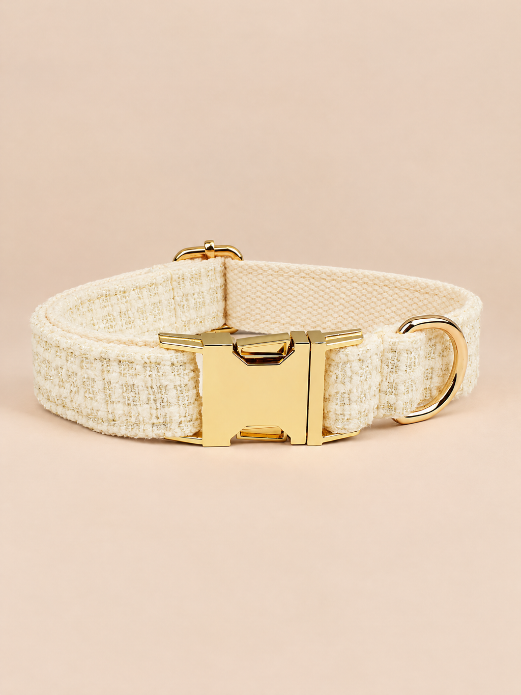 Luxury Tweed Dog Collar | White