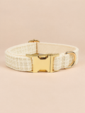 Luxury Tweed Dog Collar | White