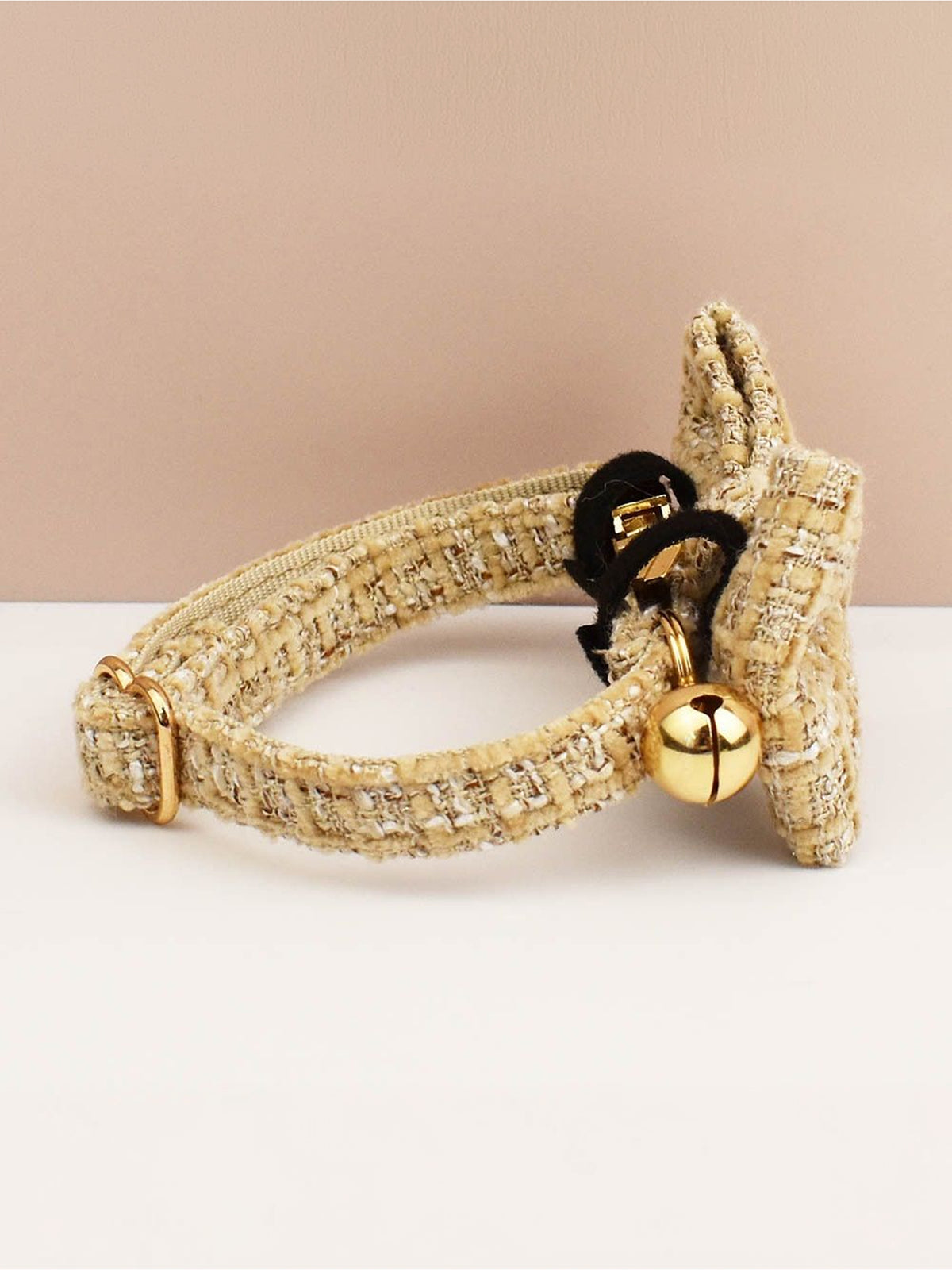 Customizable Tweed Bow Charm Dog Collar