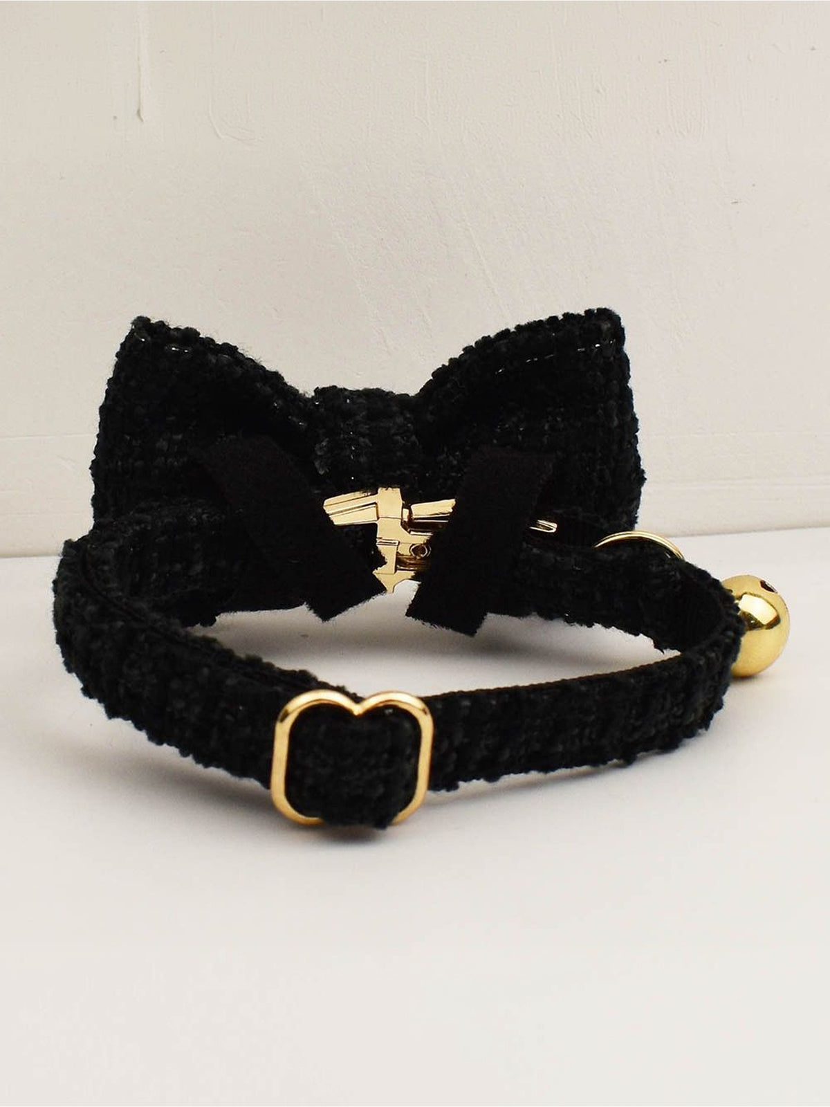Customizable Tweed Bow Charm Dog Collar