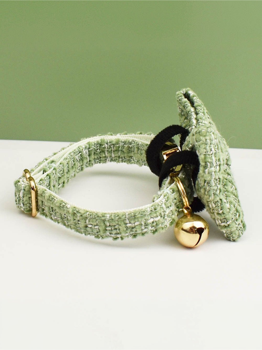 Customizable Tweed Bow Charm Dog Collar