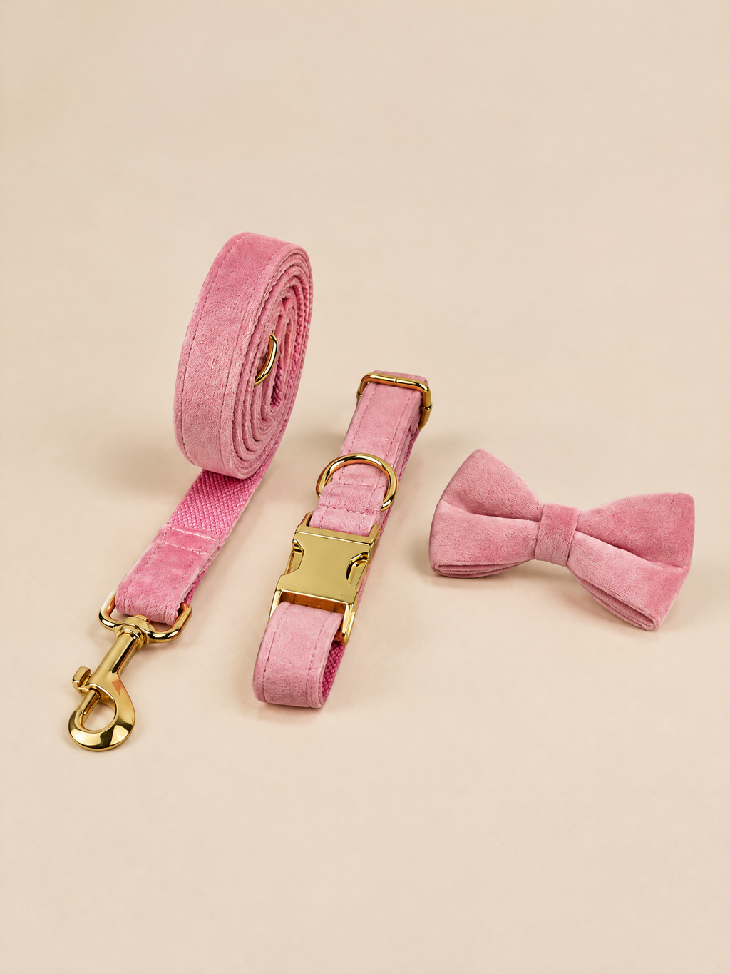 Classic Velvet Dog Leash | Pink