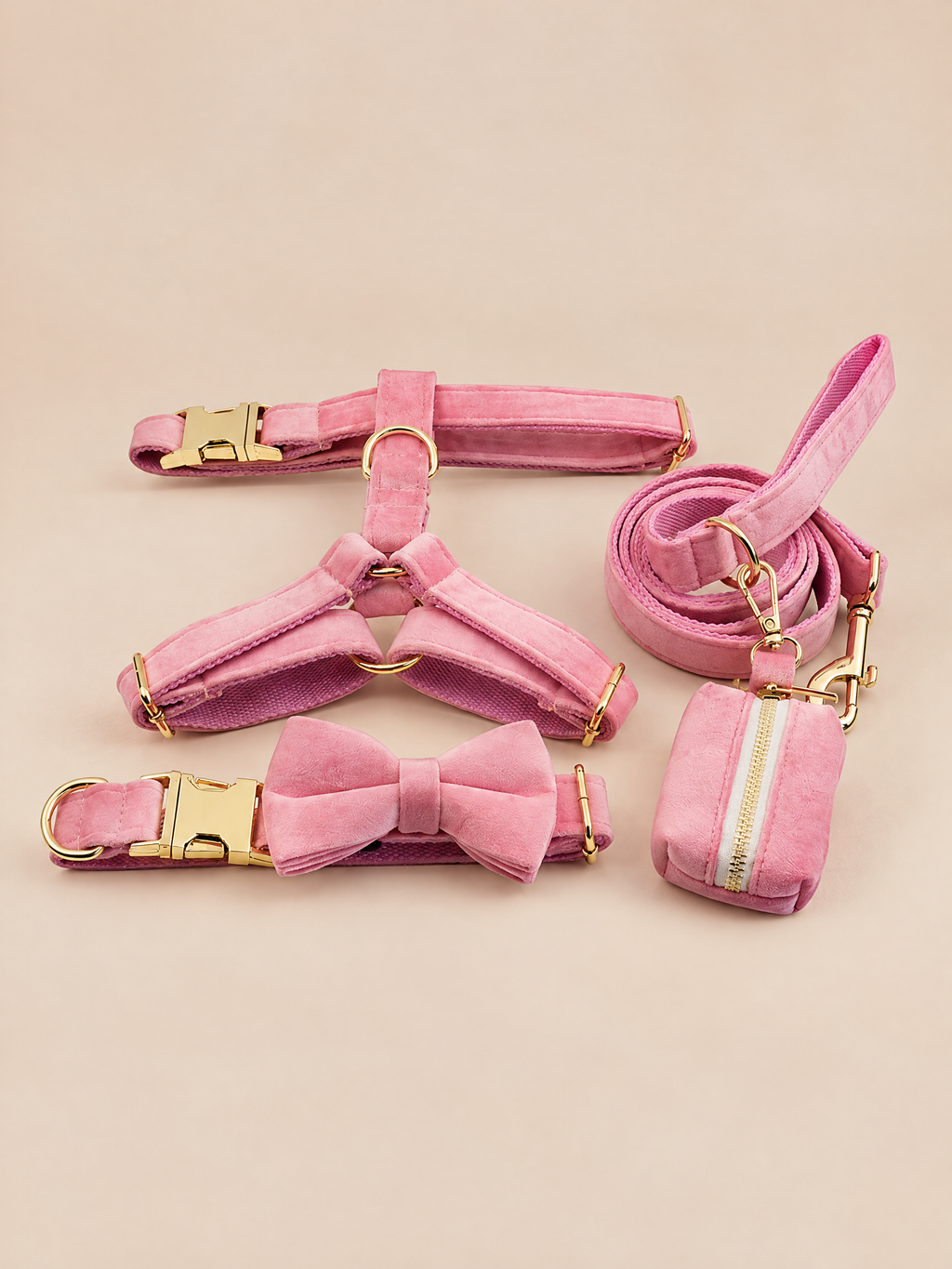 Classic Velvet Dog Bow | Pink