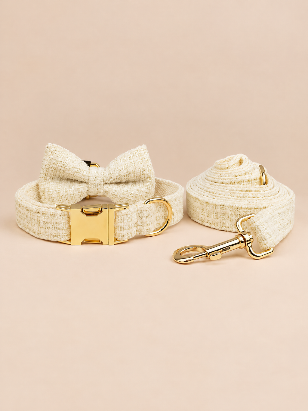 Luxury Tweed Dog Collar | White