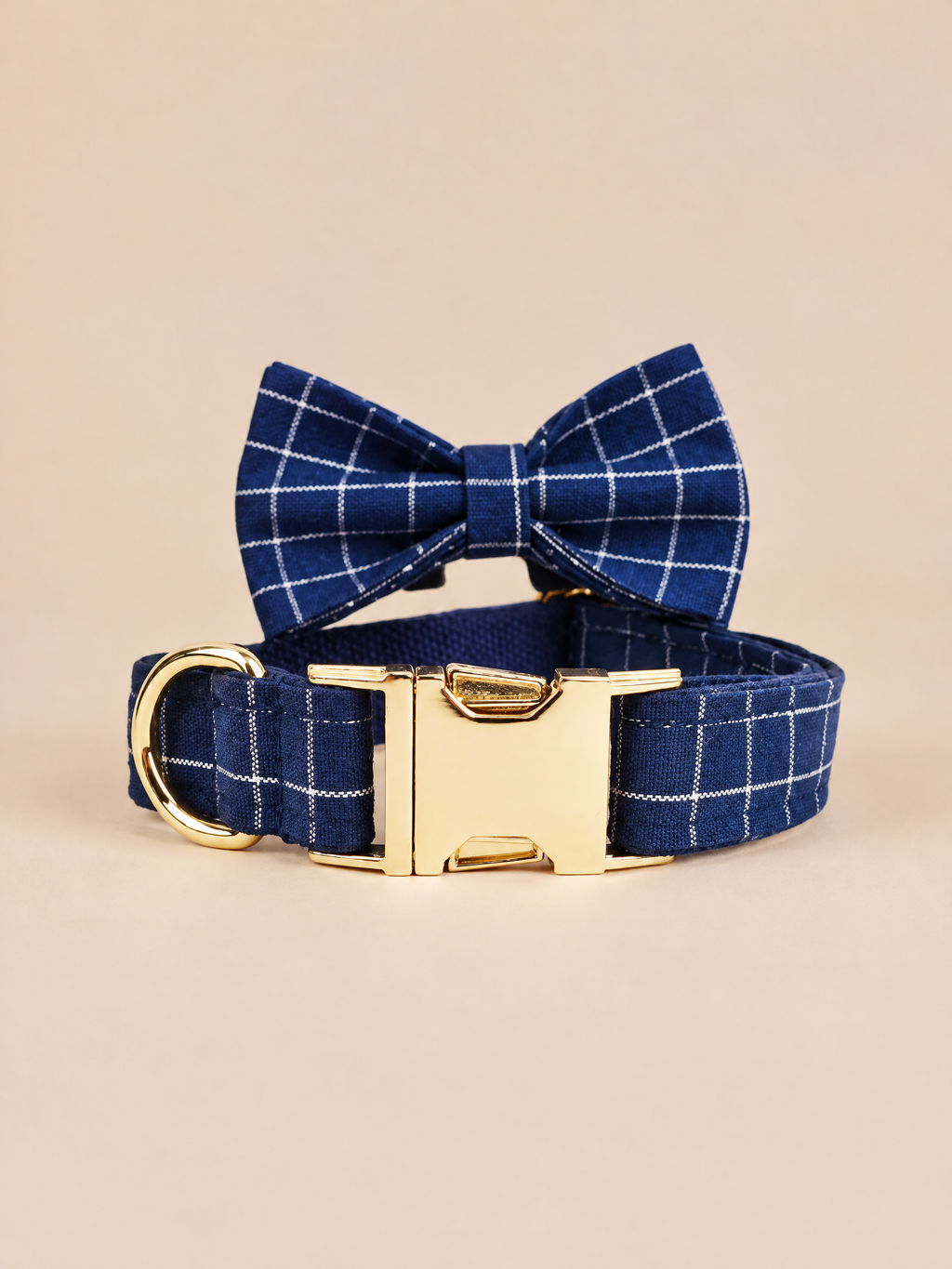 Heritage Plaid Dog Collar | Navy Blue
