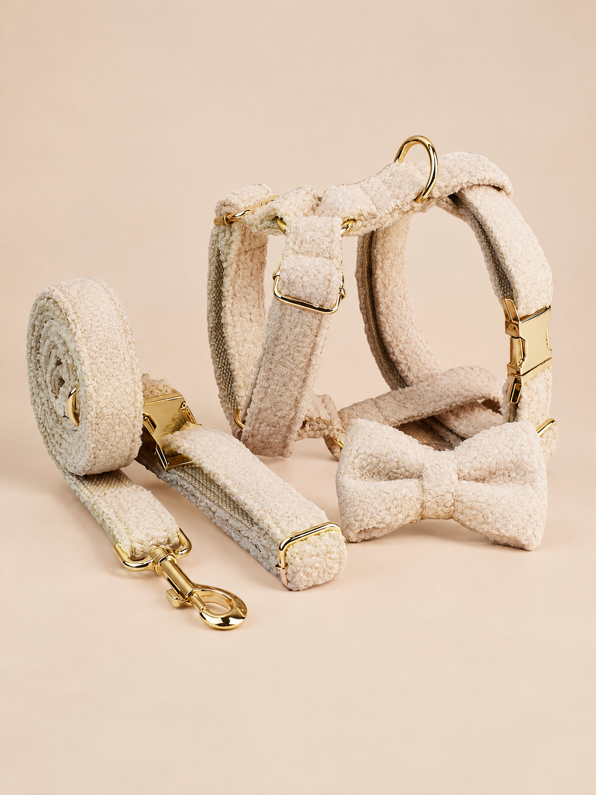 Teddy Bouclé Dog 4-Piece Walk Set | Oatmeal