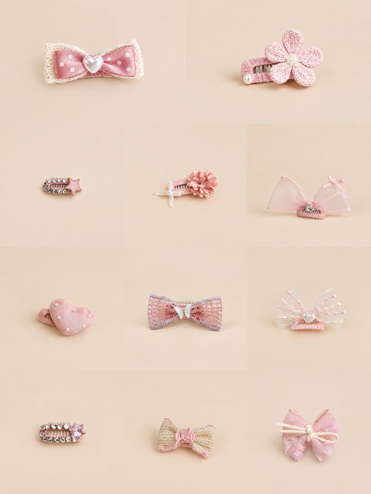 Rosy Charm Hair Clip Collection | Pink