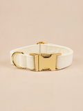 Classic Velvet Dog Collar | White