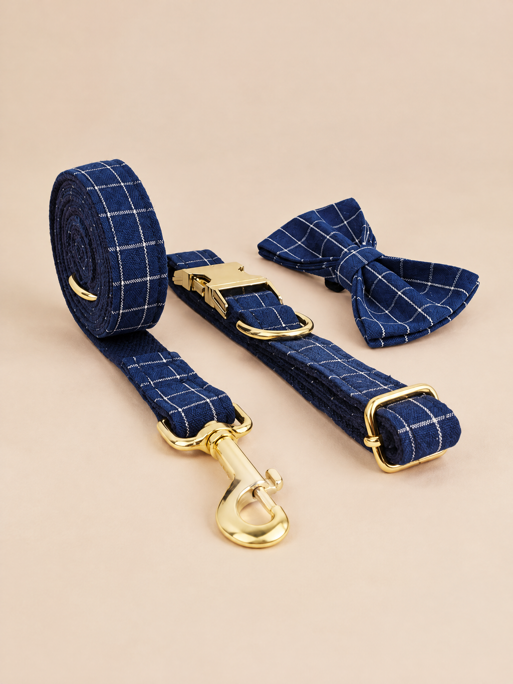 Heritage Plaid Dog Collar | Navy Blue