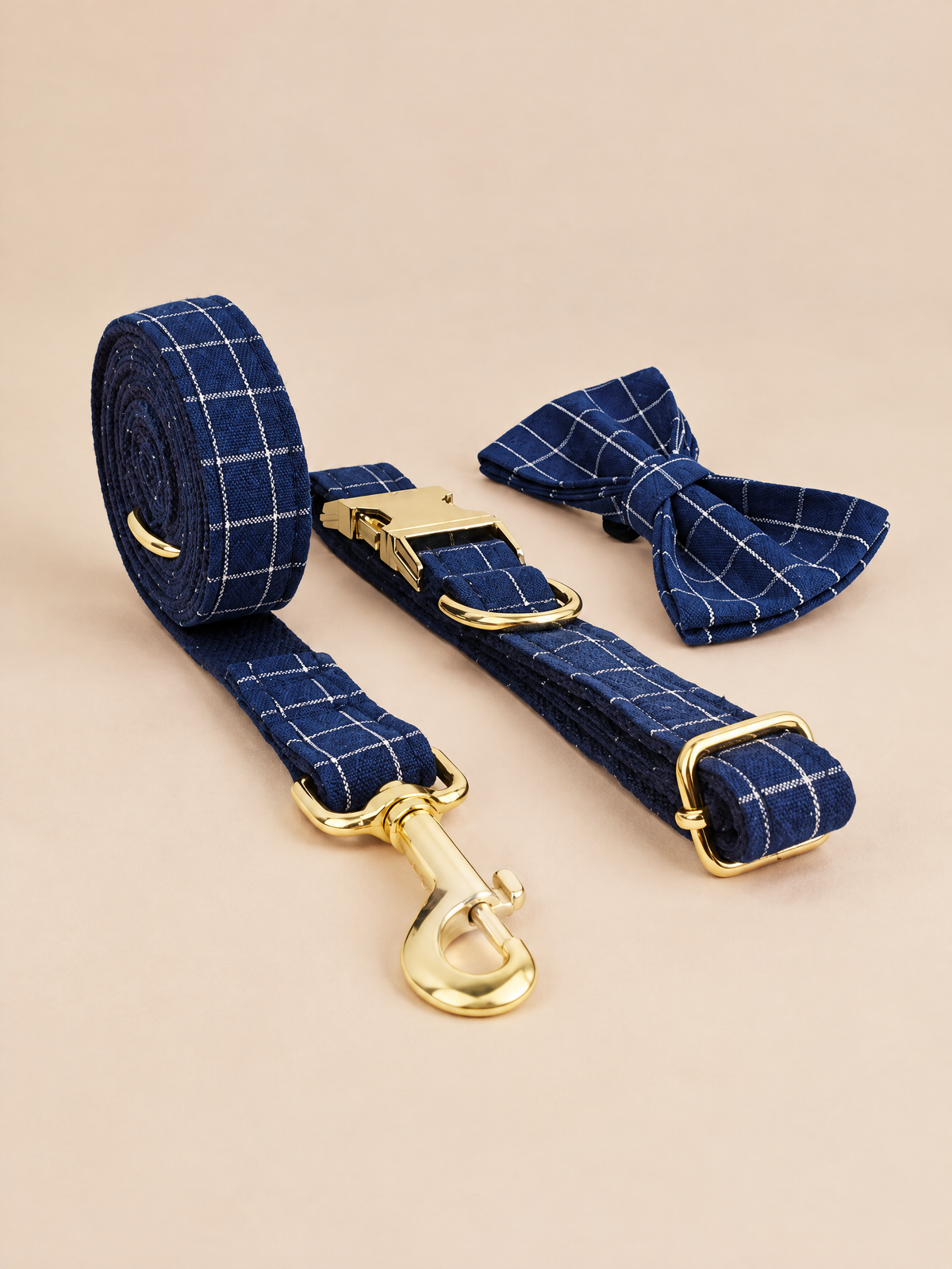 Heritage Plaid Dog Collar | Navy Blue