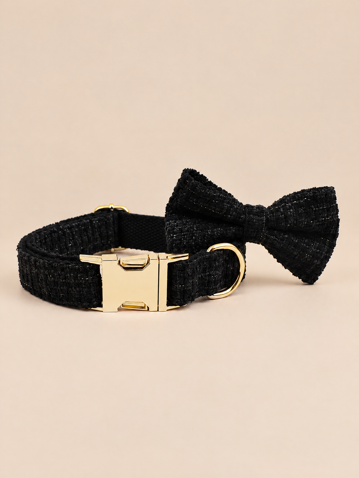 Luxury Tweed Dog Collar | Black