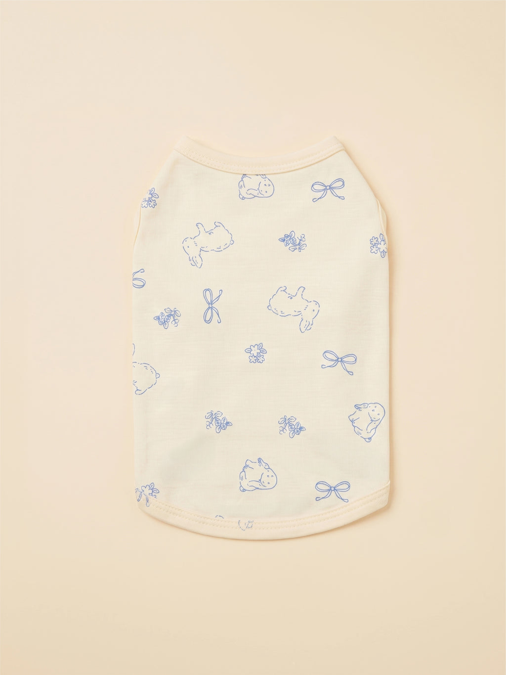 Dog Bunny Vest Tank Pajama | Biege