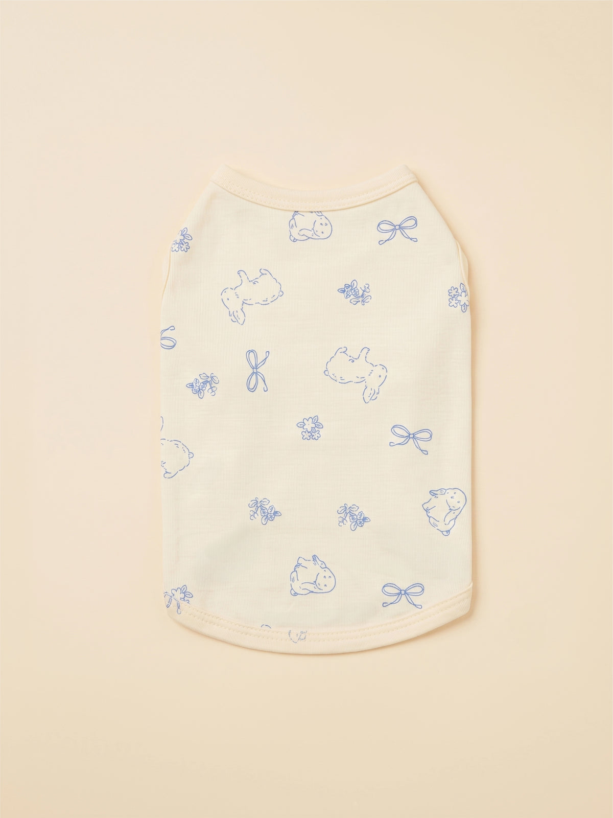 Dog Bunny Vest Tank Pajama | Biege