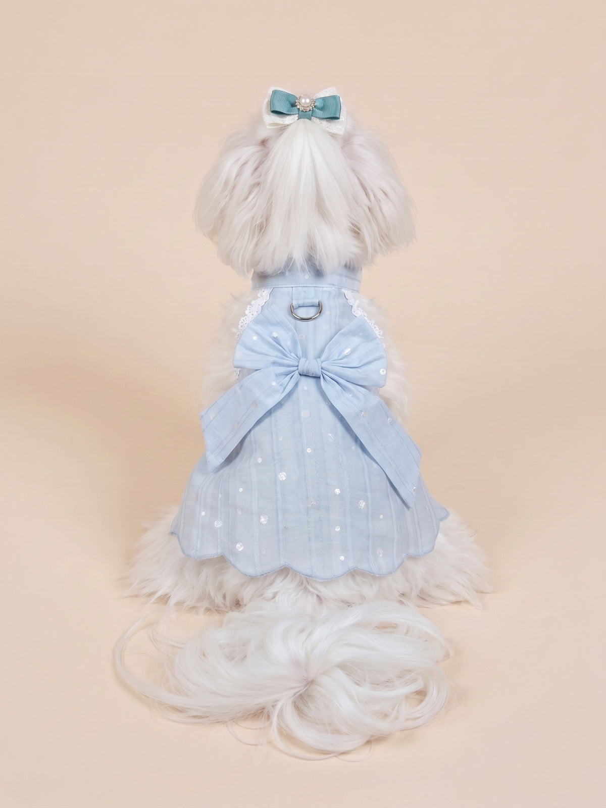 Dog Starry Sky Polka Dot Dress | Blue