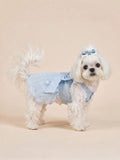 Dog Starry Sky Polka Dot Dress | Blue