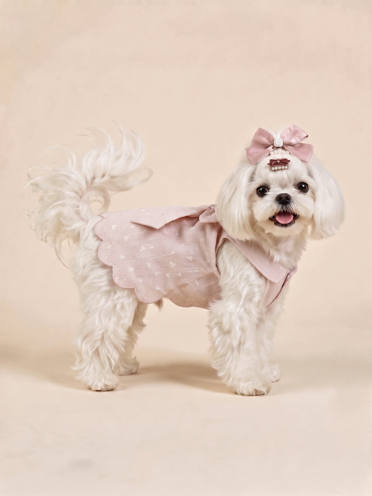 Dog Starry Sky Polka Dot Dress | Pink
