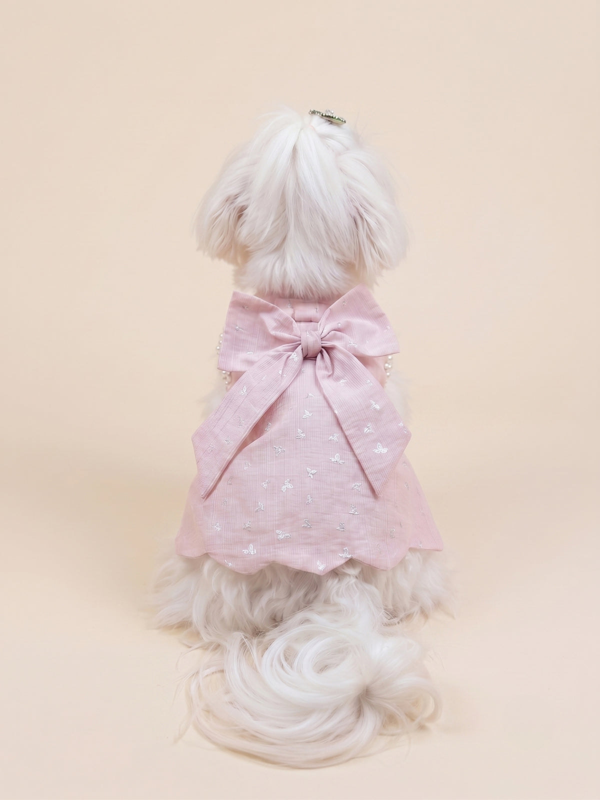 Dog Starry Sky Polka Dot Dress | Pink