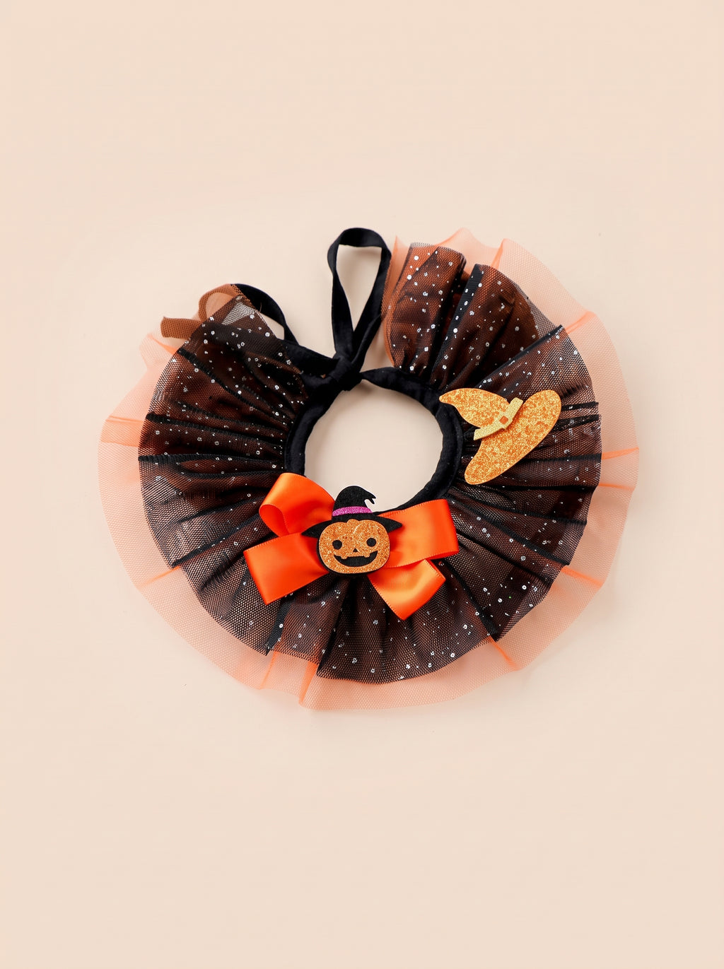 Halloween Witch & Pumpkin Pet Ruff Collar
