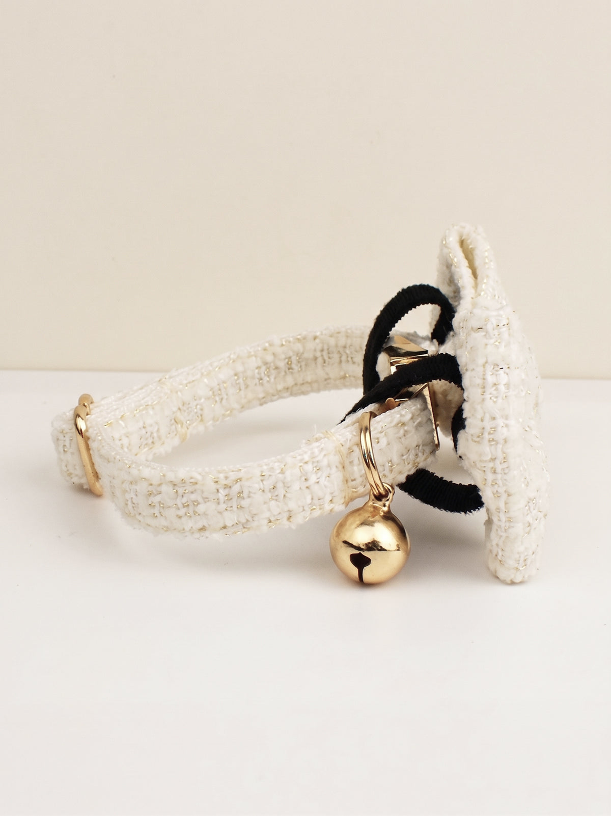 Customizable Tweed Bow Charm Dog Collar