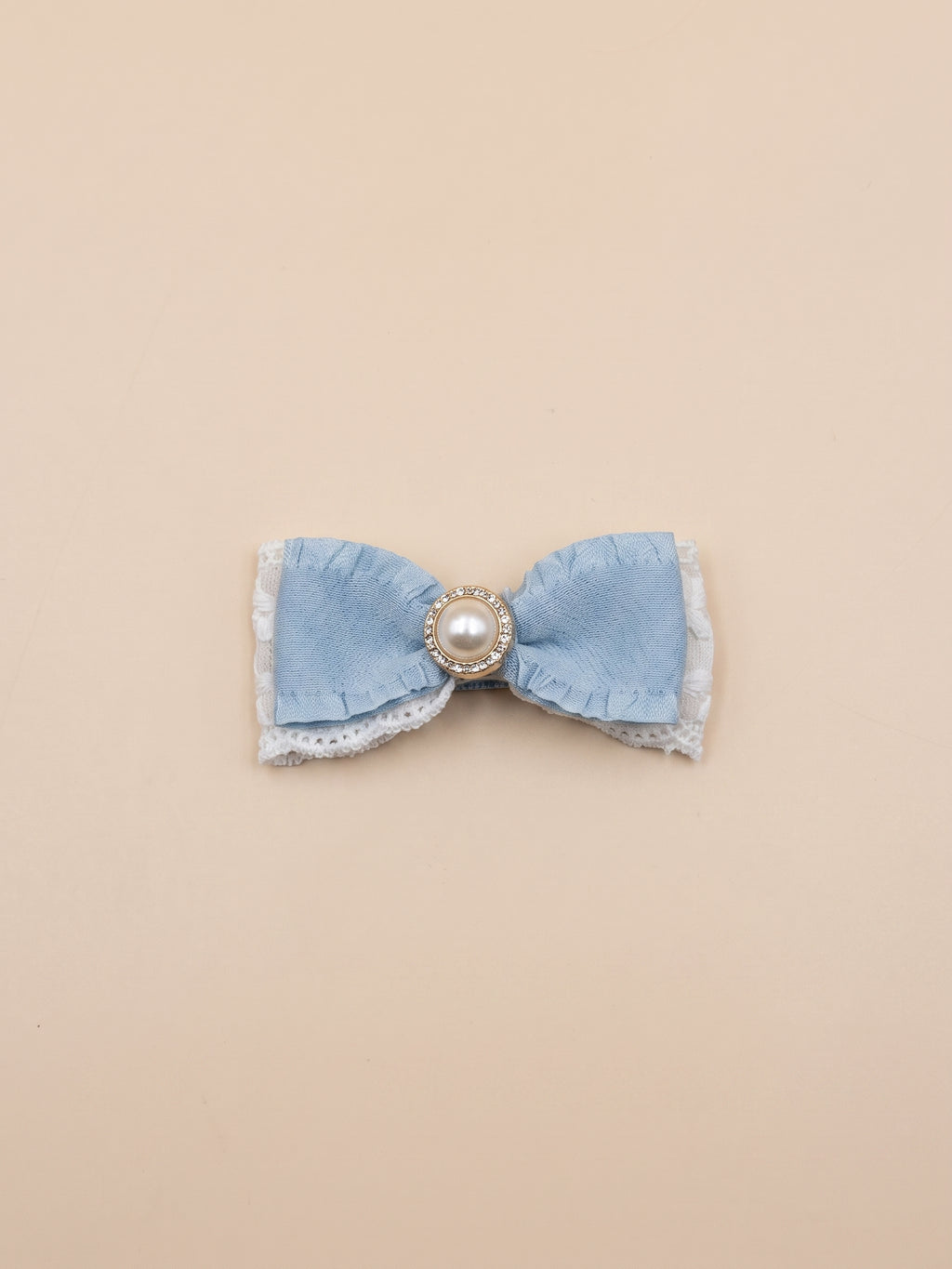 Dog Pearl Blue Ribbon Dog Hair Clip | Blue