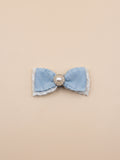 Dog Pearl Blue Ribbon Dog Hair Clip | Blue