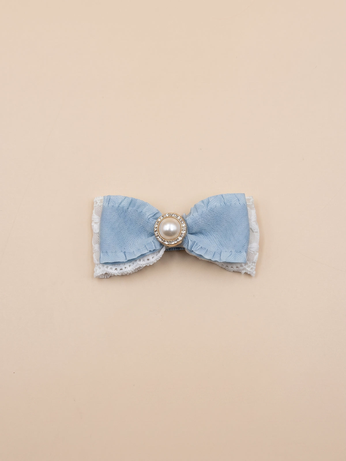 Dog Pearl Blue Ribbon Dog Hair Clip | Blue