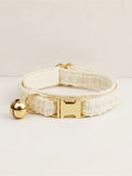 Customizable Tweed Bow Charm Dog Collar