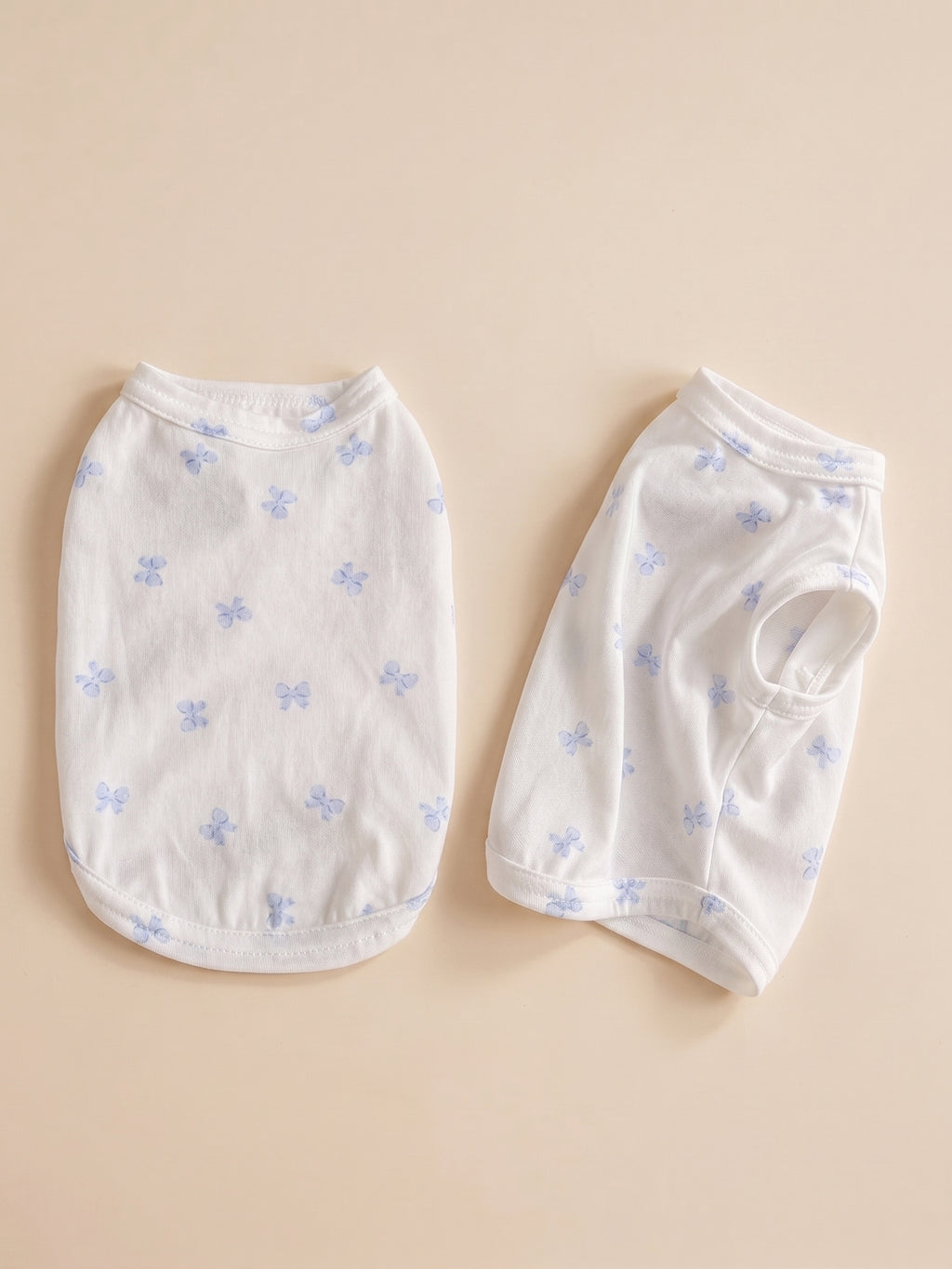 Dog Tiny Bows Tank Vest Pajama | White