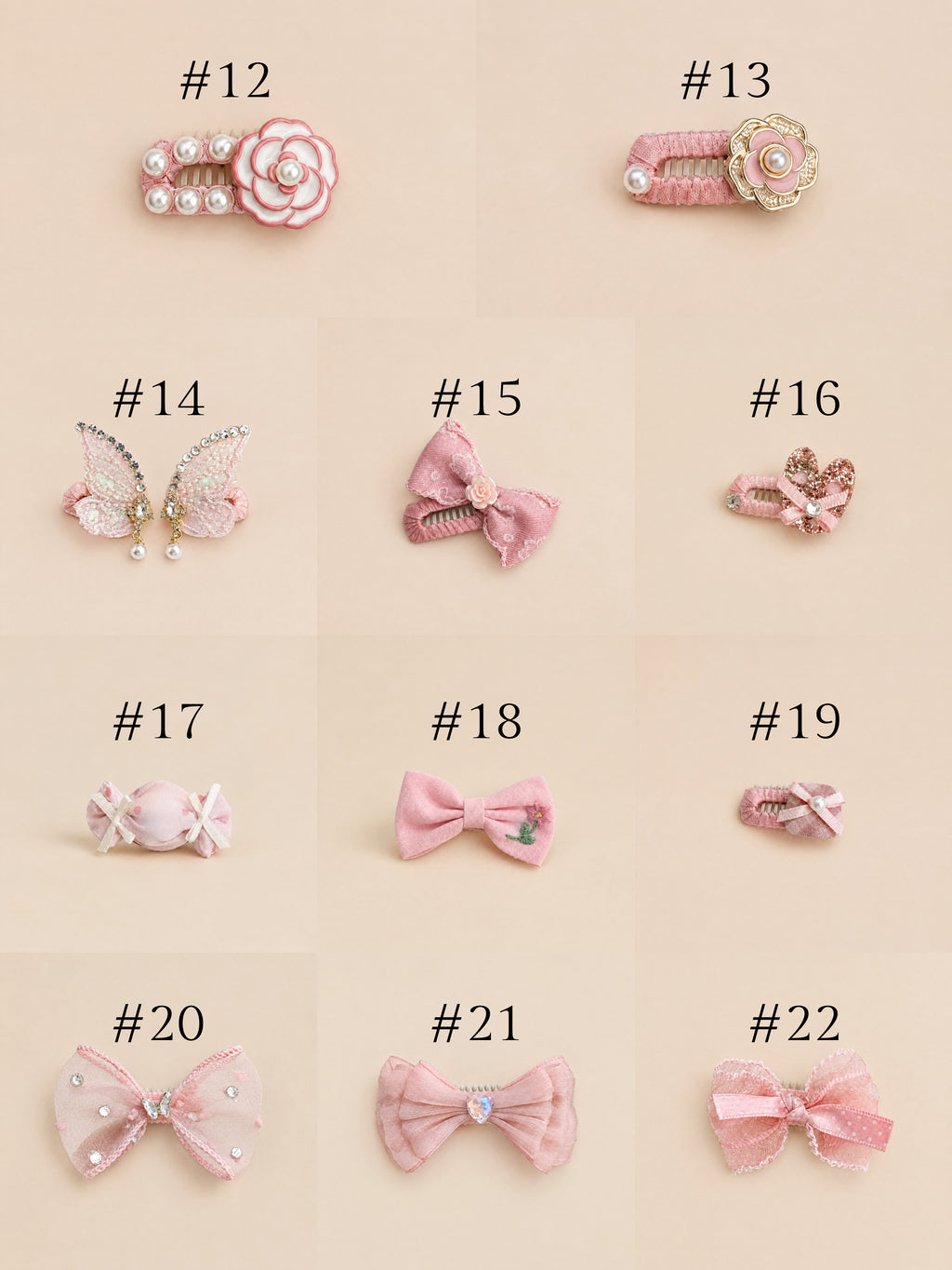 Rosy Charm Hair Clip Collection | Pink