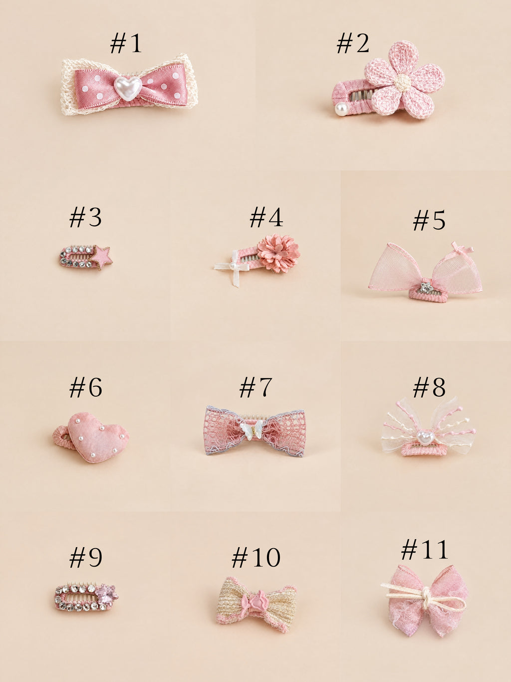 Rosy Charm Hair Clip Collection | Pink
