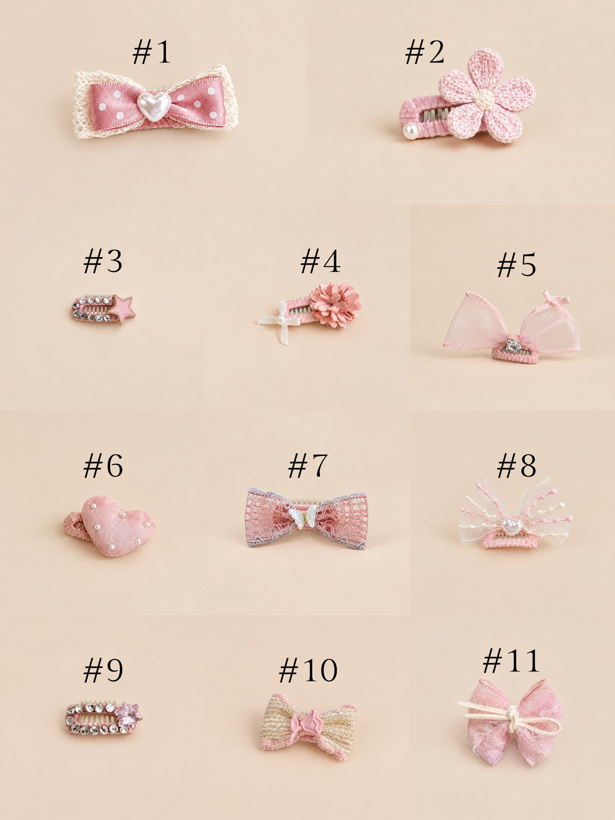 Rosy Charm Hair Clip Collection | Pink